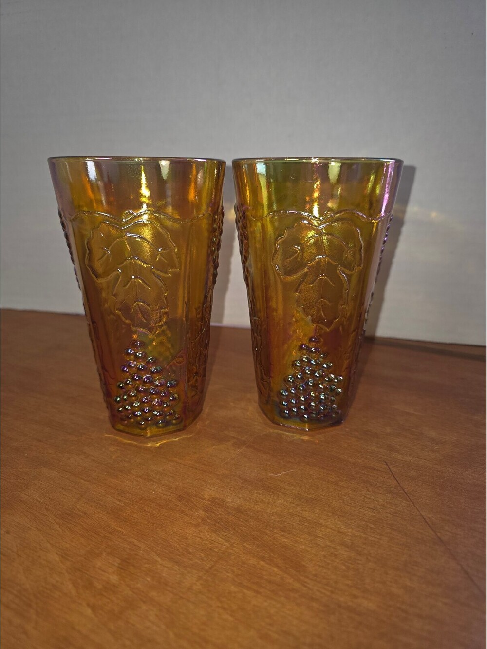 Set of two Vintage Carnival Glass tumblers